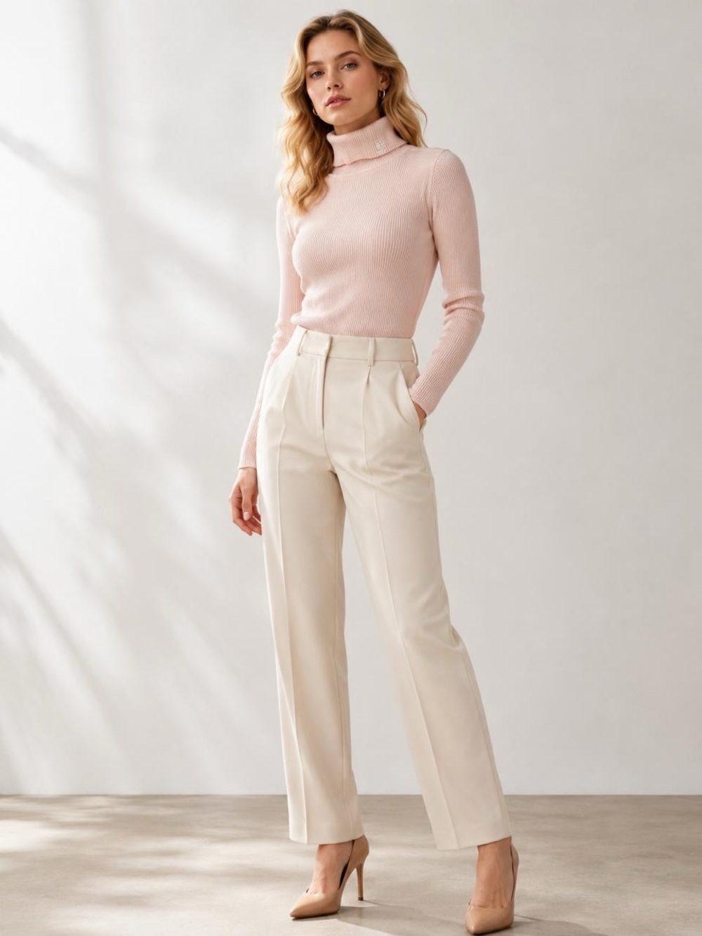 Lauren Ralph Lauren Women Turtleneck Ribbed Sweater Dusty Rose Size S NWT